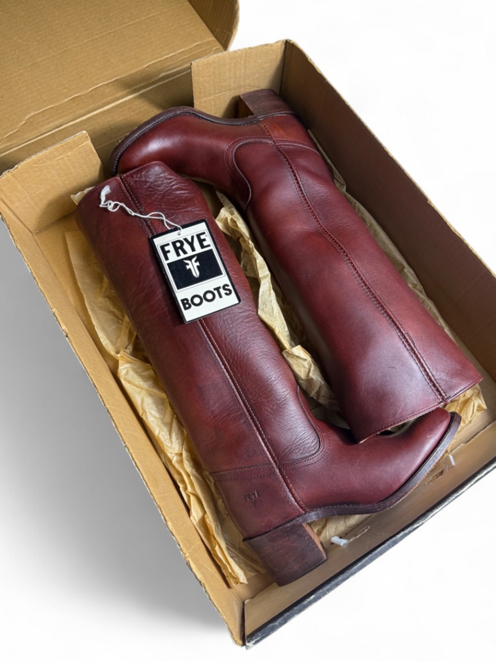 NOS Vintage 80s Frye 6500 Campus Boots Women’s 6.5W Burnt Cherry Red Leather USA